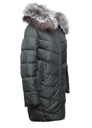 Парка женская зима с мехом енота