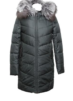 Парка женская зима с мехом енота