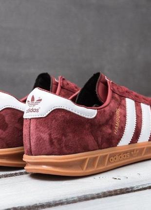 Кроссовки adidas gazelle женские adidas  кожа adidas hamburg жіночі кросівки адідас інікі бордові кроссовки адидас гамбург бордовые adidas iniki6 фото