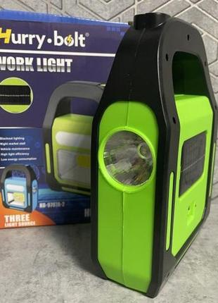 Ліхтар світлодіодний акумуляторний на сонячній батареї hb-9707 b-2 zb-40. колір: зелений6 фото