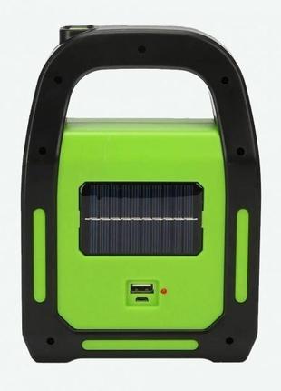Ліхтар світлодіодний акумуляторний на сонячній батареї hb-9707 b-2 zb-40. колір: зелений4 фото