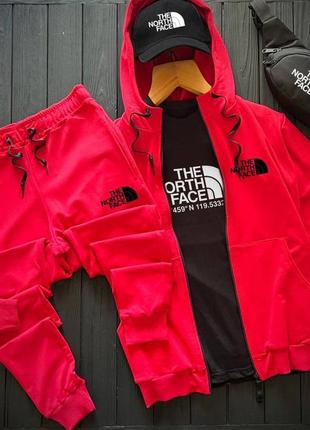 Чоловічий спортивний костюм the north face кофта + штани + футболка + кепка + бананка3 фото