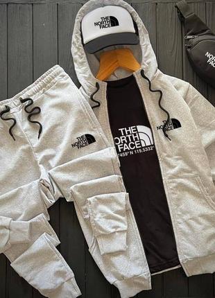 Чоловічий спортивний костюм the north face кофта + штани + футболка + кепка + бананка2 фото