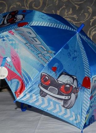Детский зонт трость с красивыми и яркими изображением машинки авто зонт зонтик3 фото