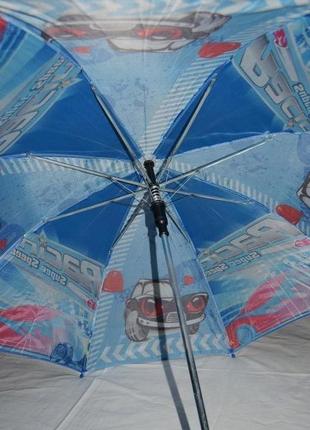 Детский зонт трость с красивыми и яркими изображением машинки авто зонт зонтик