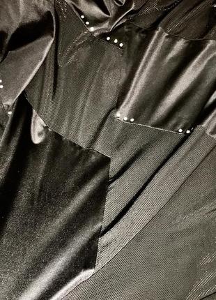 Новая черная юбка-миди со стразами guzella8 фото