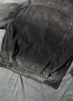 Джинсовый пиджак серый6 фото
