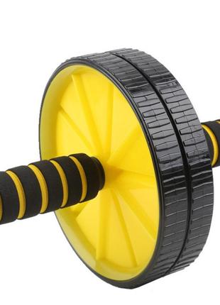 Тренажер для м'язів преса колесо ms 0871-1, 29 см  (жовтий)