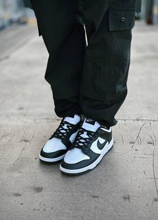 Мужские кроссовки nike dunk low retro white black5 фото