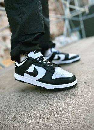 Мужские кроссовки nike dunk low retro white black6 фото