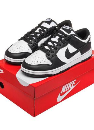 Мужские кроссовки nike dunk low retro white black8 фото