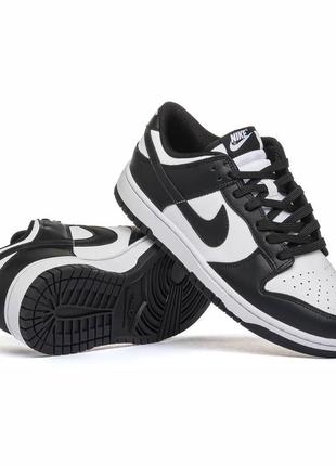 Мужские кроссовки nike dunk low retro white black10 фото