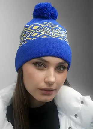 Женская молодежная спортивная двухцветная шапка2 фото