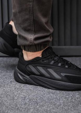 Кросівки масивні adidas ozelia направлені гострі як адідас озелія як бультер'єр чорні