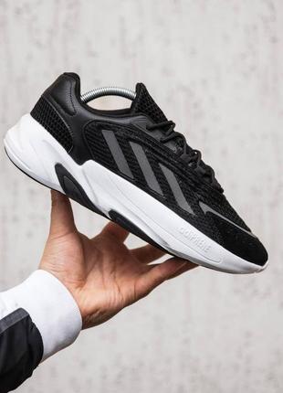 Чорно білі кросівки масивні adidas ozelia направлені гострі як адідас озелія як бультер'єр