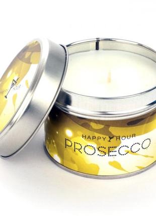 Ароматическая свеча pintail prosecco happy hour candle in tin 114ml (полный формат, жестяная бано1 фото