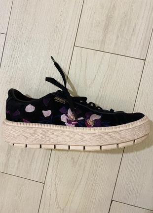 Кросівки/кеди чорні puma suede platform trace flowery8 фото