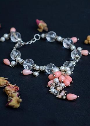 Шикарный авторский комплект из натуральных камней "fleur" 💮🌸