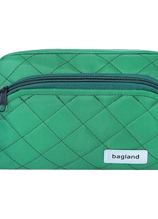 Жіноча текстильна косметичка на блискавці повсякденна/для подорожей bagland urban 9 л зелена (0071742)