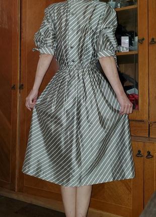 Винтажное платье в полоску рукав фонарик винтаж, деревенский стиль, бохо, прованс рустик2 фото