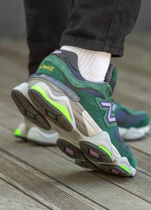 Кроссовки new balance 9060 девяносто шестьдесят кроссы нью беланс зеленые салатовые синие2 фото