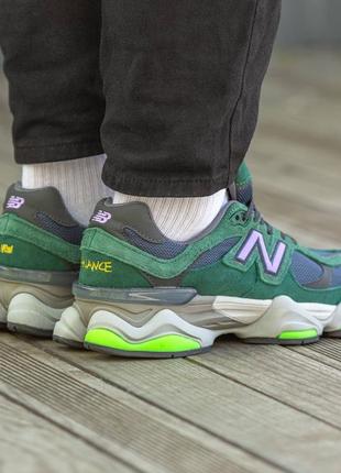 Кроссовки new balance 9060 девяносто шестьдесят кроссы нью беланс зеленые салатовые синие7 фото