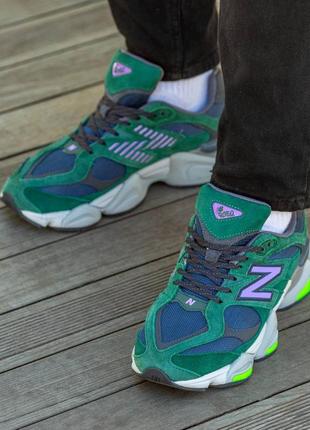 Кроссовки new balance 9060 девяносто шестьдесят кроссы нью беланс зеленые салатовые синие6 фото
