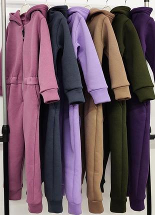 Комбінезон (ромпер) для дівчинки, тринитка на флісі.