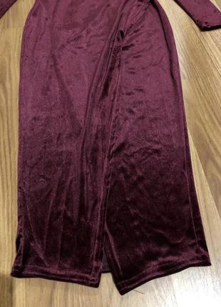 Платье бархатное стрейчевое бордо р. s5 фото