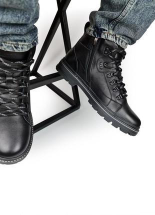 Фирменные мужские зимние ботинки натуральная кожа + молния braxton8 фото