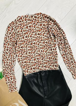 Женский мягкий кардиган в леопардовый принт, женская кофта на пуговицах6 фото