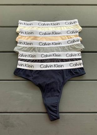 Комплект женских стринг calvin klein в разных цветах6 фото