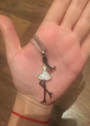 Подвеска "девушка", цепочка 70 см