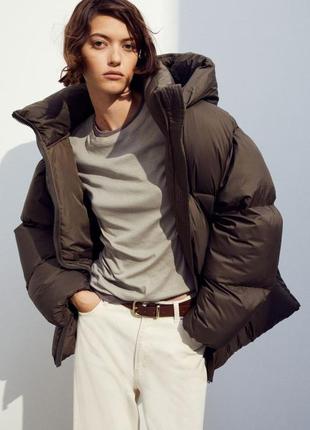 Натуральный оверсайз пуховик h&m premium 1188469001