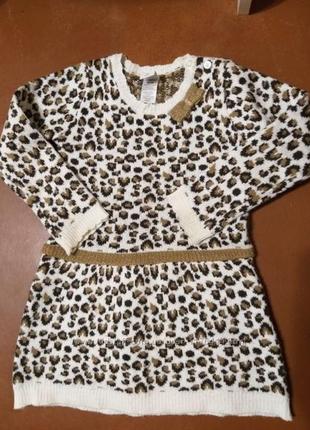 Теплое леопардовое платьице healthtex 5т в идеале