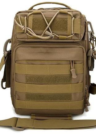 Армейская тактическая сумка через плечо складная+защита влаги мужской мессенджер койот тканевый слинг военный