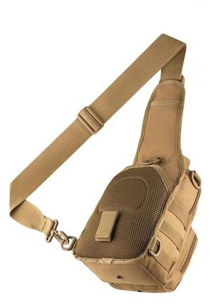 Армійська тактична сумка через плече складна +захист вологи чоловічий месенджер койот тканинний слінг військовий9 фото
