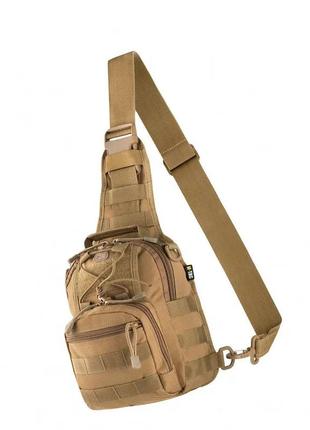 Армійська тактична сумка через плече складна +захист вологи чоловічий месенджер койот тканинний слінг військовий8 фото