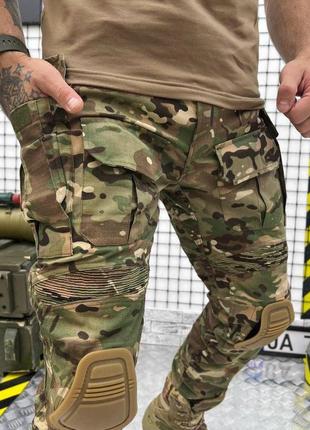 Тактичні штани g3, бойові штурмові тактичні штани g3 з наколінниками, колір мультикам2 фото