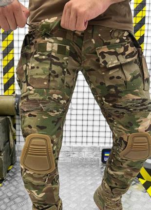 Тактичні штани g3, бойові штурмові тактичні штани g3 з наколінниками, колір мультикам1 фото