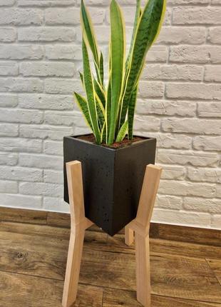 Подставка для вазонов 260x490x400мм wooddecor косоногая бук без покрытия