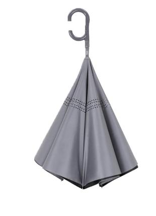Женский зонт наоборот up-brella 1166 gray2 фото