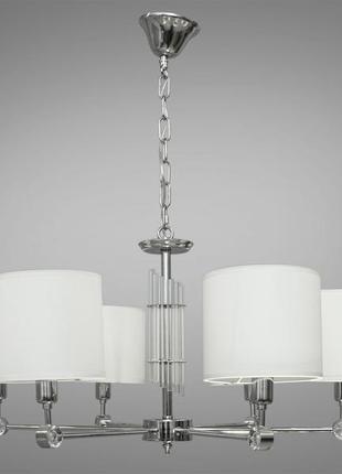Сучасна люстра з абажурами diasha на 6 ламп хром 1010/6hr