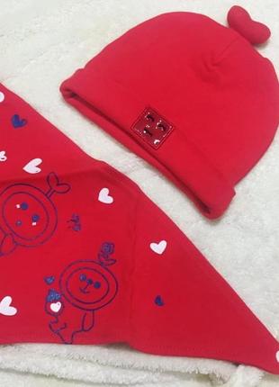 Новий набір шапка з сердечком + бандана/шийну хустку від японського бренду usupso