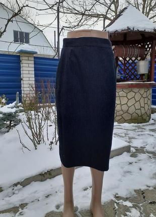 Стильная теплая юбка карандаш с серебристым блеском1 фото