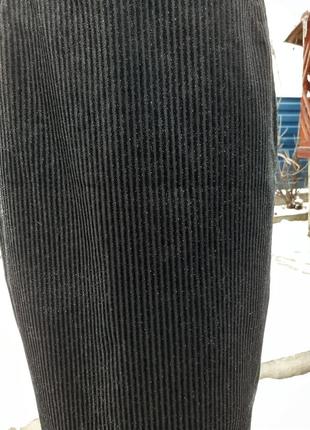 Стильная теплая юбка карандаш с серебристым блеском2 фото