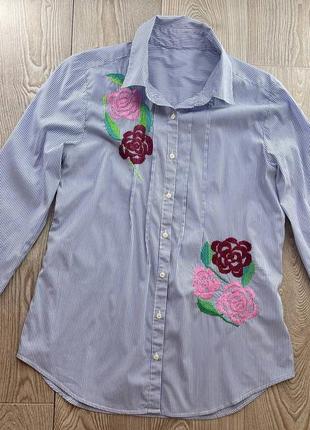 Шикарная женская блуза рубашка рубашка с вышивкой3 фото