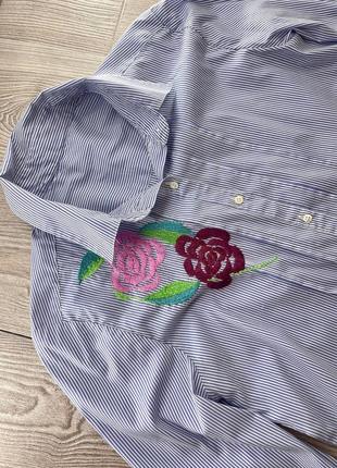 Шикарная женская блуза рубашка рубашка с вышивкой6 фото