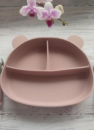 Набір дитячого посуду ведмедик силіконовий посуд для дітей дитячий силіконовий посуд...