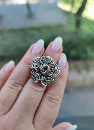 ♥️ кольцо с камнями роза цветок камни2 фото